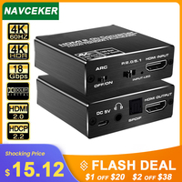 2020 najlepszy ekstraktor Audio HDMI 2.0 wsparcie 4K 60Hz YUV 4:4:4 HDR konwerter Audio HDMI Adapter 4K HDMI do optycznego TOSLINK SPDIF 1